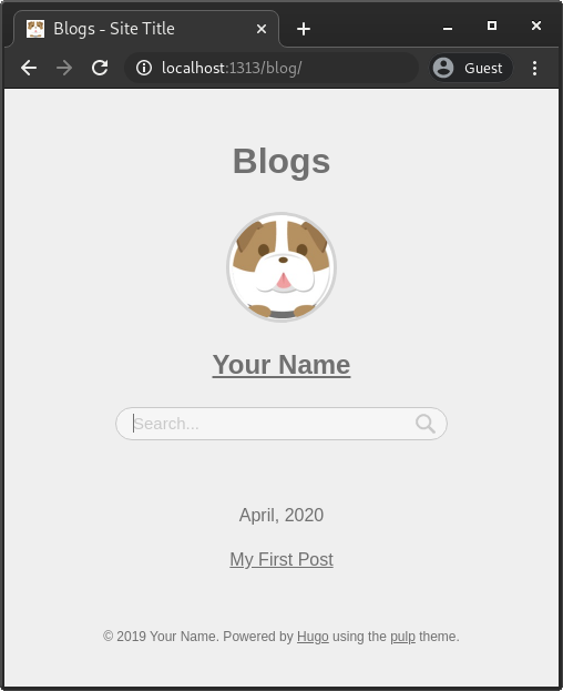Quick Start Step 5 with Pulp Theme - Blogs